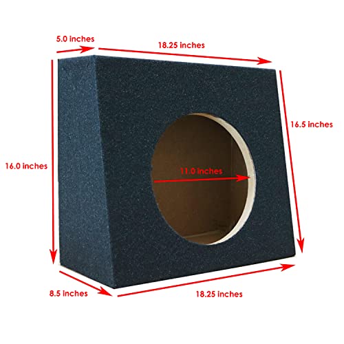 2X Single Ported Angle 12 Inches Truck Subwoofer Box Enclosure with Thick Heavy Duty MDF - 12" Inches Woofer (2 Pieces)