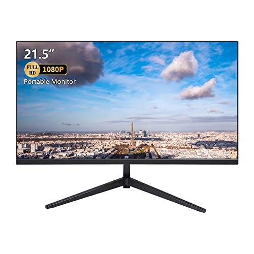 PC Monitor, 21.5-Inch Full HD Monitor 1920 x 1080P IPS Computer Screen, Frameless, 75Hz, 5ms, VGA & HDMI Ports, Gaming Monitor for Laptop/Xbox/PS3/PS4, ZFTVNIE