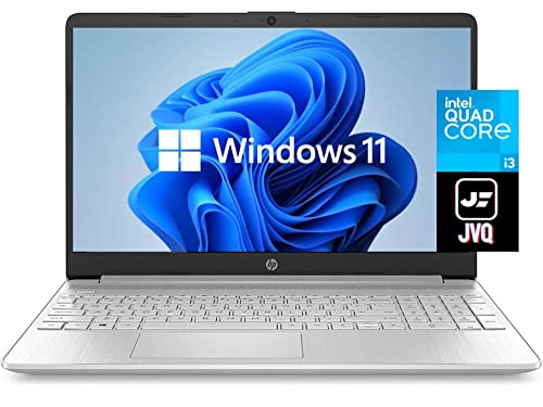 2022 Newest HP 15.6" HD Laptop Computer, 11th Gen Intel Quad-Core i3-1125G4(Up to 3.7GHz, Beat i5-10210U),128GB SSD, 8GB RAM, Webcam, Bluetooth, USB-C, Wi-Fi, HDMI, Windows 11S, Silver+JVQ Mousepad