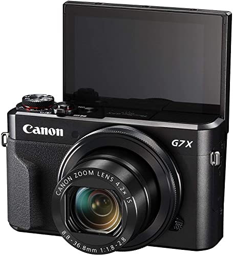 Canon Powershot G7X Mark II Point & Shoot Digital Camera + SanDisk 128GB + Accessory Bundle + Inspire Digital Cloth