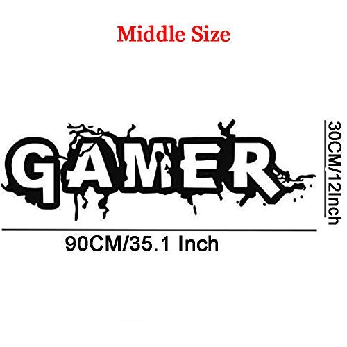 W 35.1" x H 11.7" Gamer Wall Decal for Gamer Fans Men ‘s Living Room,Gamer Boys Children Kids Play Room Bedroom Game Room Wall Decor Home Decoration (Medium W 35.1" x H 11.7")