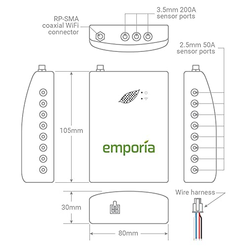 Smart 48 Amp Level 2 EV Charger with Automated Energy Management | Smart Home Energy Monitor with 16 Circuit Level Sensors