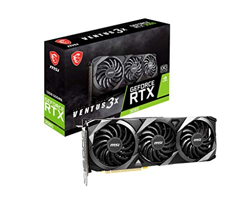 MSI Gaming GeForce RTX 3060 12GB 15 Gbps GDRR6 192-Bit HDMI/DP PCIe 4 Torx Triple Fan Ampere OC Graphics Card (RTX 3060 Ventus 3X 12G OC)