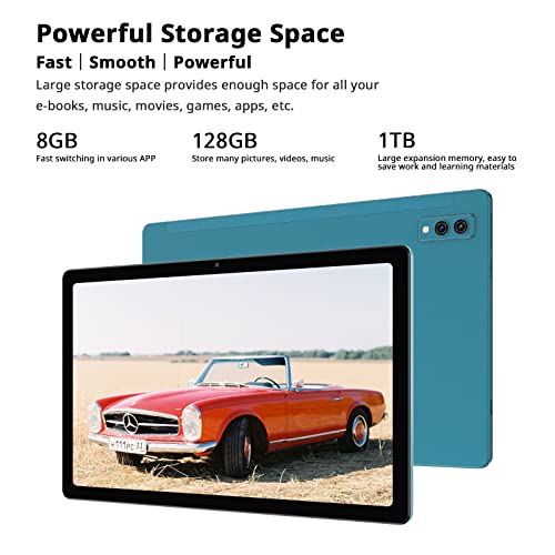 Blackview Tablet 10.36 inch 8GB RAM 128GB ROM Storage 13MP+8MP Camera 2000x1200 Display 6580mAh Battery Android 11 Tablet Octa Core 5G WiFi (Aquamarine)