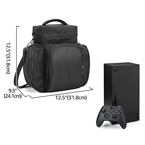 Trunab Console Carrying Case Compatible with Xbox Series X, Travel Bag with Multiple Storage Pockets for Xbox Controllers, Games, Cables, Portable Hard Disk and Other Accessories