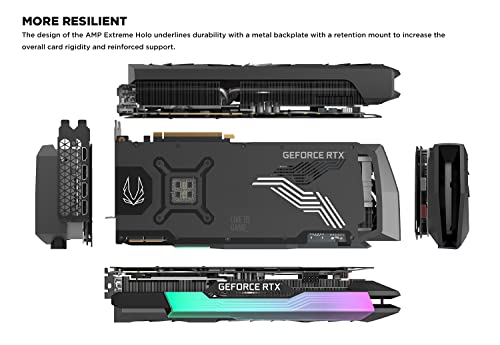 ZOTAC Gaming GeForce RTX™ 3090 Ti AMP Extreme Holo 24GB GDDR6X 384-bit 21 Gbps PCIE 4.0 Gaming Graphics Card, HoloBlack, IceStorm 2.0 Advanced Cooling, Spectra 2.0 RGB Lighting, ZT-A30910B-10P