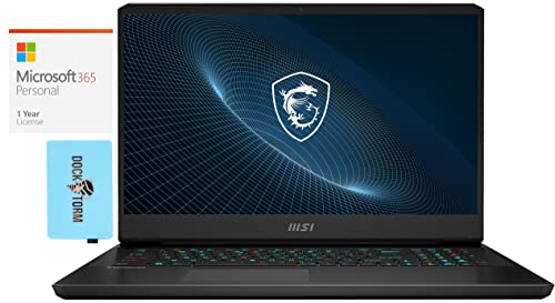 MSI Vector GP76 -17 Gaming & Entertainment Laptop (Intel i7-12700H 14-Core, 64GB RAM, 2x8TB PCIe SSD RAID 0 (16TB), RTX 3070 Ti, 17.3" 360Hz Win 11 Pro) with MS 365 Personal , Hub