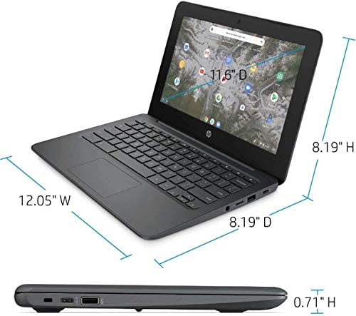 Newest HP Chromebook 11.6" HD Laptop for Business and Student, Intel Celeron N3350, 4GB RAM, 32GB eMMC Flash Memory, Webcam, USB-A&C, WiFi , Bluetooth, Chrome OS, E.S Holiday 32GB USB Card