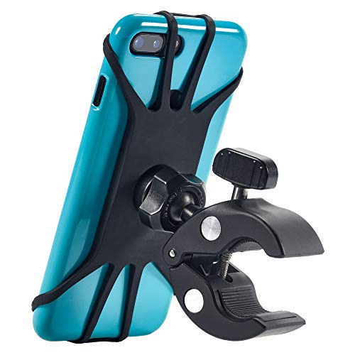 Upgraded 2022 Bicycle & Motorcycle Phone Mount - The Most Secure & Reliable Bike Phone Holder for iPhone, Samsung or Any Smartphone. Stress-Resistant and Highly Adjustable. +100 to Safeness & Comfort