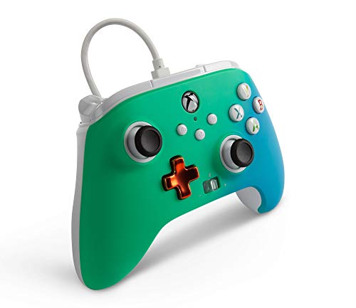 PowerA Enhanced Wired Controller for Xbox - Seafoam Fade, Gamepad, Wired Video Game Controller, Gaming Controller, Xbox Series X|S, Xbox One - Xbox Series X (Only at Amazon)