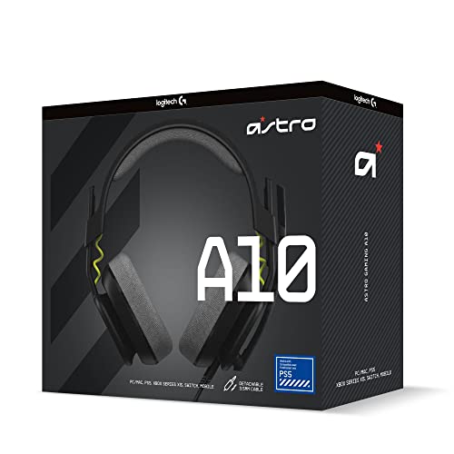 Astro A10 Gaming Headset Gen 2 Wired Headset - Over-Ear Gaming Headphones with flip-to-Mute Microphone, 32 mm Drivers, for Playstation 5, Playstation 4, Nintendo Switch, PC, Mac - Black