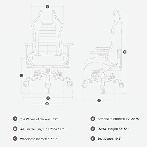 DXRacer Master Module Gaming Chair Ergonomic Office Executive Chair, Video Game Chair | Sliding Headrest, Car-Seat Lumbar Support, 4D Metal Armrest, Replaceable Seat Cushion & Removable Backrest