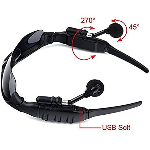 Leaden Wireless Bluetooth MP3 Sunglasses Polarized Lenses Music Sunglasses V4.1 Stereo Handfree Headphone for iPhone Samsung Most Smartphone or PC (Black)