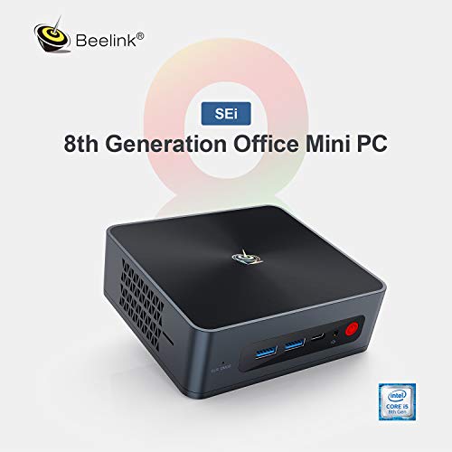 Beelink SEI8 Mini PC Windows 11 Pro, New Intel 8th Gen 4 Cores i5-8279U(Up to 4.1GHz) 16GB DDR4 RAM 500GB NVMe SSD, 4K Dual HDMI Mini Computers WiFi 5