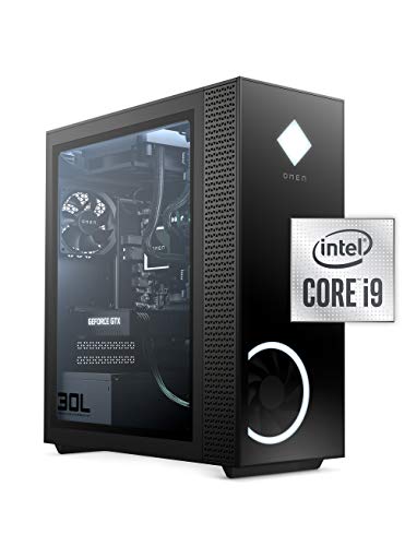 OMEN - GT13-0090 30L Gaming Desktop PC, NVIDIA GeForce RTX 3090 Graphics Card, 10th Generation Intel Core i9-10850K Processor, 32 GB RAM, 1 TB SSD, Windows 10 Home (GT13-0090, 2020) Shadow black