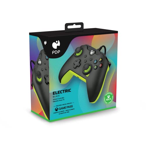 Xbox Controller + 1 Month Xbox Game Pass Ultimate - Compatible with Xbox Series X|S, Xbox One, PC - Electric Black (Only at Amazon)