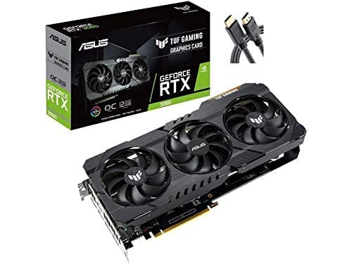 2021 Newst ASUS TUF Gaming GeForce RTX 3060 OC Edition Graphics Card(PCIe 4.0, 12GB GDDR6, HDMI 2.1, DisplayPort 1.4a, Dual Ball Fan Bearings, Military-Grade Certification, GPU Tweak II)+AllyFlex HDMI