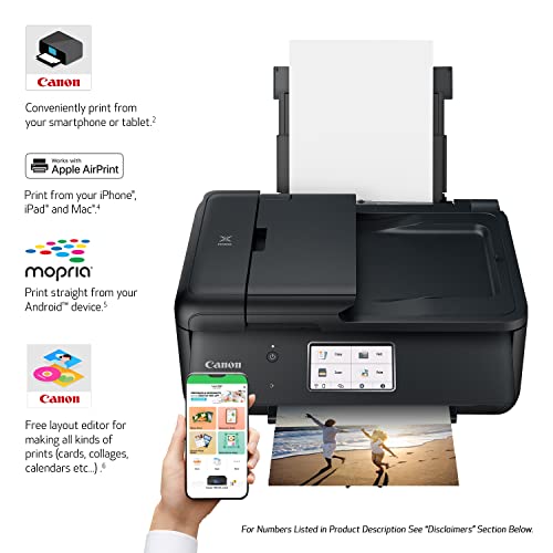 Canon TR8620a All-in-One Printer for Home Office | Copier |Scanner| Fax |Auto Document Feeder | Photo and Document Printing | Airprint (R) and Android Printing, Black