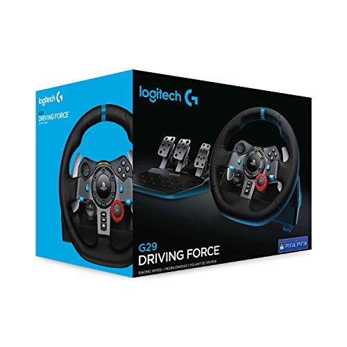 Logitech G Dual-Motor Feedback Driving Force G29 Gaming Racing Wheel with Responsive Pedals for PlayStation 5, PlayStation 4 and PlayStation 3 - Black