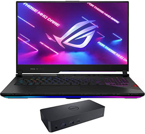 ASUS ROG Strix Scar 17 Gaming & Entertainment Laptop (AMD Ryzen 9 5900HX 8-Core, 64GB RAM, 2x8TB PCIe SSD RAID 1 (8TB), RTX 3080, 17.3" 360Hz Win 11 Pro) with D6000 Dock