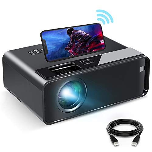 Mini Projector for iPhone, ELEPHAS 2020 WiFi Movie Projector with Synchronize Smartphone Screen, 1080P HD Portable Projector Supported 200" Screen, Compatible with Android/iOS/HDMI/USB/SD/VGA