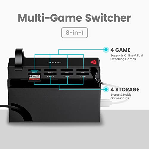 Park Sung Switch Game Switcher, Switch Game Card Reader, 8-in-1 Game Cards Holder, Quick Switching Adapters for Switch/Switch OLED, No Setting Required (4 for Game+4 for Storage)