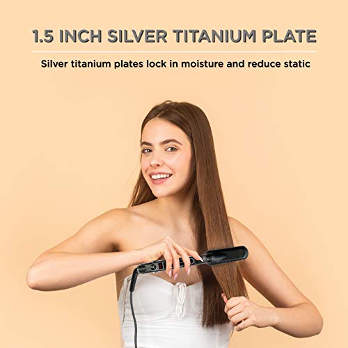 CROC Classic Silver Titanium Flat Iron, 1.5 Inch