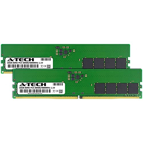 A-Tech 32GB (2x16GB) DDR5 4800 MHz UDIMM PC5-38400 CL40 DIMM 288-Pin 1.1V Desktop RAM Memory Modules