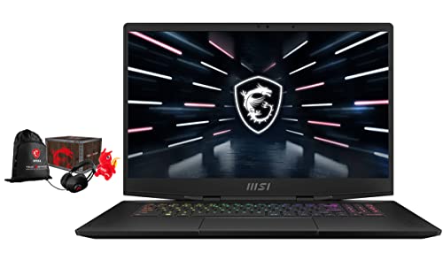 MSI Stealth GS77-17 Gaming & Entertainment Laptop (Intel i9-12900H 14-Core, 64GB DDR5 4800MHz RAM, 2x8TB PCIe SSD RAID 0 (16TB), GeForce RTX 3080 Ti, 17.3" 120Hz Win 11 Pro) with Loot Box