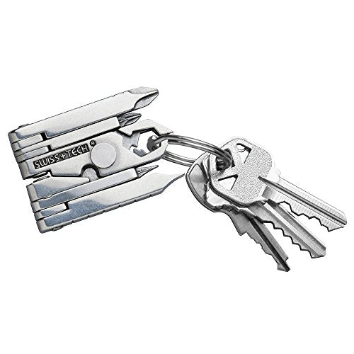 Swiss+Tech ST53100 Polished SS 19-in-1 Micro Pocket Multitool for Camping, Outdoors, Hardware