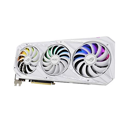 ASUS ROG STRIX NVIDIA GeForce RTX™ 3090 White OC Edition Gaming Graphics Card (PCIe 4.0, 24GB GDDR6X, HDMI 2.1, DisplayPort 1.4a, White color scheme, Axial-tech Fan Design, 2.9-slot, Super Alloy Power