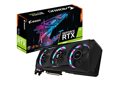 GIGABYTE AORUS GeForce RTX 3060 Elite 12G (REV2.0) Graphics Card, 3X WINDFORCE Fans, 12GB 192-bit GDDR6, GV-N3060AORUS E-12GD REV2.0 Video Card