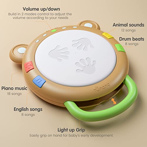 TUMAMA Baby Musical Electronic Toy with Lights & Sounds, Babies Light up Drum Toys for Early Hand Development, Gift for Infants, Toddlers, Boys, Girls