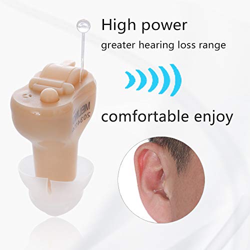 QZ70 Digital Hearing Amplifier MCIC 8-Channel Personal Sound Aids with Noise Cancellation Inner-Ear Hearing aid for Seniors Adults Pair