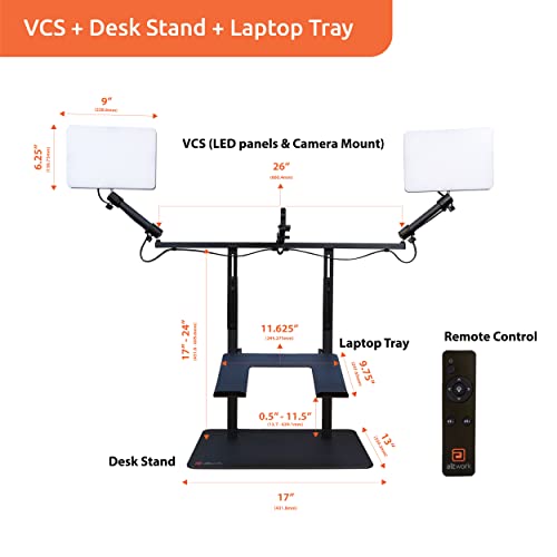 Altwork TruVue Webcam Lighting & Center Screen Webcam Mount with Desk Stand & Laptop Tray| LED Video Conferencing Lighting |Adjustable Brightness, Color Temperature | for 10-17" Laptops & MacBooks