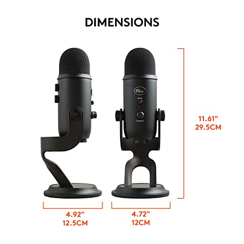 Logitech for Creators Blue Yeti USB Microphone for PC, Podcast, Gaming, Streaming, Studio, Computer Mic - Blackout