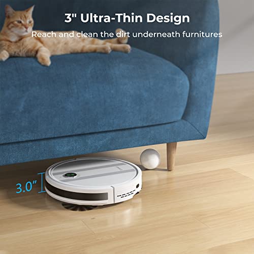Robot Vacuum with Auto Dirt Disposal, Laresar Grande 2 Robotic Vacuum Cleaner Max 3000Pa Suction Self-Emptying Support Mopping, App Control, Carpet Detection, Compatible with Alexa, Ideal for Pet Hair