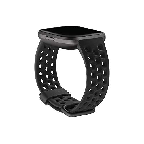 Fitbit Versa Family Accessory Band, Official Fitbit Product, Sport, Black, Small