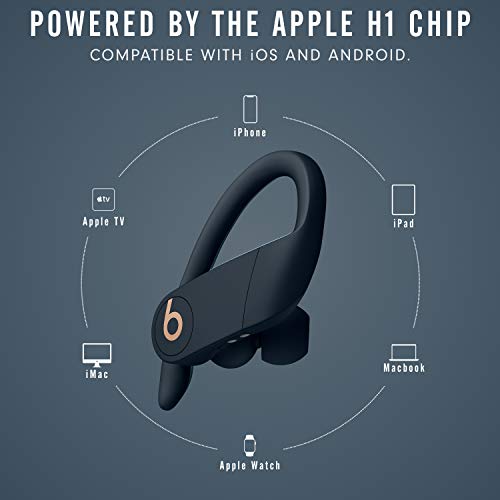 Powerbeats Pro Wireless Earphones - Apple H1 Headphone Chip, Class 1 Bluetooth, 9 Hours of Listening Time, Sweat Resistant Earbuds, Built-in Microphone - Navy - AOP3 EVERY THING TECH 