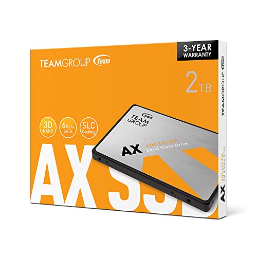 TEAMGROUP AX2 2TB 3D NAND TLC 2.5 Inch SATA III Internal Solid State Drive SSD (Read Speed up to 550 MB/s) Compatible with Laptop & PC Desktop T253A3002T0C101