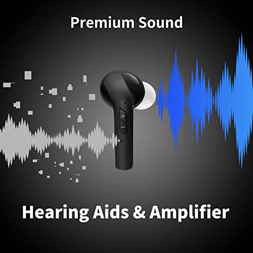 Rechargeable Clear Sound Hearing Aids Amplifier ITE Auto On/Off Noise Canceling to Aid Conversation TV Watching for Senior Adults with Portable Charging Case
