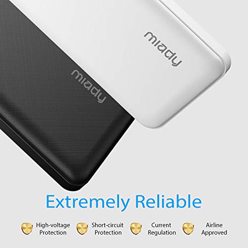 2-Pack Miady 15000mAh Portable Charger, Power Bank/w Two 5V/2A USB Output Ports and USB C Fast Input, Portable Phone Charger Compatible with iPhones, Android Smartphones and More