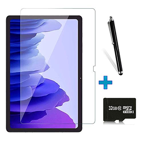 2020 Samsung Galaxy Tab A7 10.4” Inch 32 GB Wi-Fi Android 10 Touchscreen International Tablet Bundle – MDTec PU Leather Case, Screen Protector, Stylus and 32GB microSD Card [Gray]