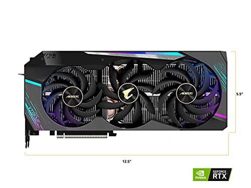 GIGABYTE AORUS GeForce RTX 3080 Ti Xtreme 10G Graphics Card, Max Covered Cooling, 12GB 384-bit GDDR6X, GV-N308TAORUS X-12GD Video Card