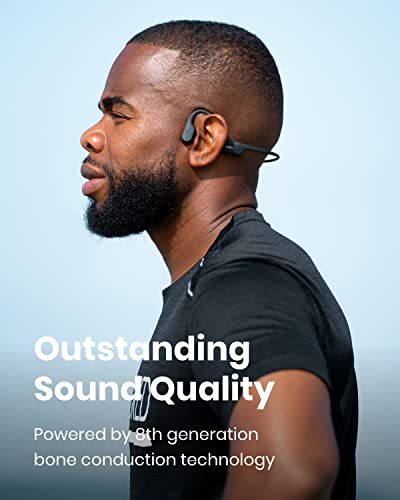 Shokz OpenRun (AfterShokz Aeropex) - Open-Ear Bluetooth Bone Conduction Sport Headphones - Sweat Resistant Wireless Earphones for Workouts and Running - Built-in Mic, with Headband