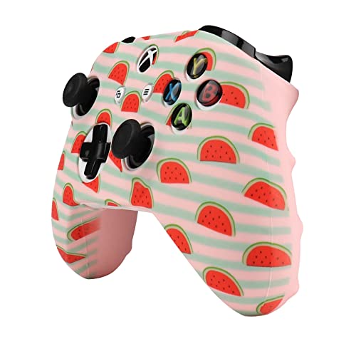 Xbox One Controller Skin,RALAN Fruit Pink Anti-Slip Silicone Controller Cover Protector Case Compatible for Xbox 1 Wireless/Wired Gamepad Joystick with 2 Cute Thumb Grips Caps .