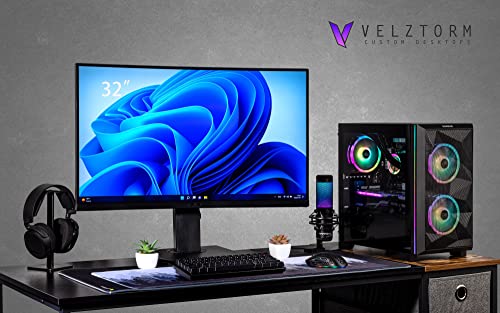 Velztorm Mini Pilum Custom Built Gaming Desktop PC (AMD Ryzen 7-3700X 8-Core, Radeon RX 6700 XT, 64GB RAM, 2TB PCIe SSD + 6TB HDD (3.5), WiFi, USB 3.2, HDMI, Bluetooth, Win 11 Pro)