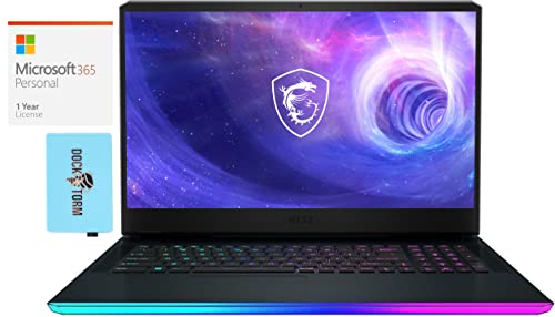 MSI Raider GE76-17 Gaming & Entertainment Laptop (Intel i9-12900HK 14-Core, 64GB DDR5 4800MHz RAM, 2x8TB PCIe SSD RAID 0 (16TB), Win 11 Pro) with MS 365 Personal, Hub