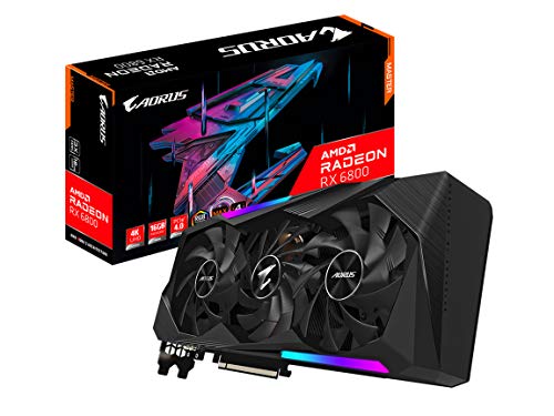 AORUS Radeon RX 6800 Master 16G Graphics Card, MAX-Covered Cooling, 16GB 256-bit GDDR6, GV-R68AORUS M-16GD Video Card