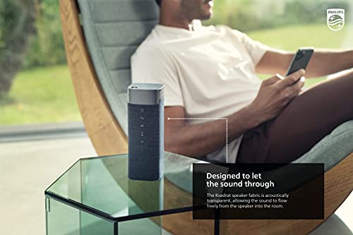 Philips S7505 Wireless Bluetooth Speaker with Built-in Power-Bank, Large Bold Sound, Up to 20 Hours Playtime, IPX7 Waterproof, Shower Ready, Large Size, TAS7505